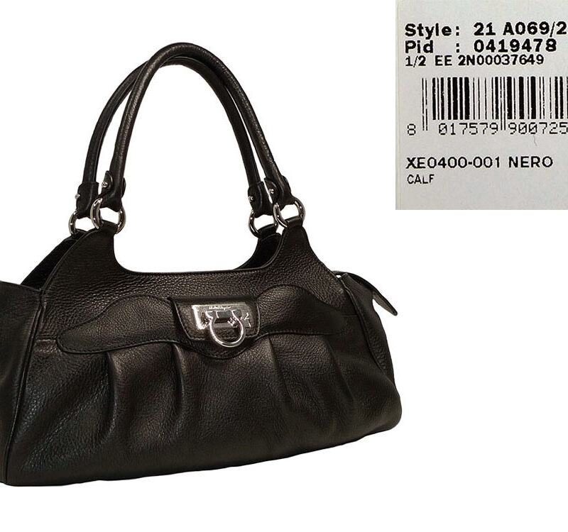 Ferragamo Black Calf Zip-Top 21 A069/23 Armonia Tote-0