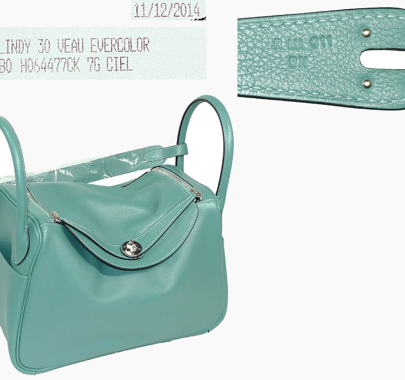 Rare ! Hermes Lindy 30 Ciel Veau Evercolor Leather R Stamp Palladium Hardware-0