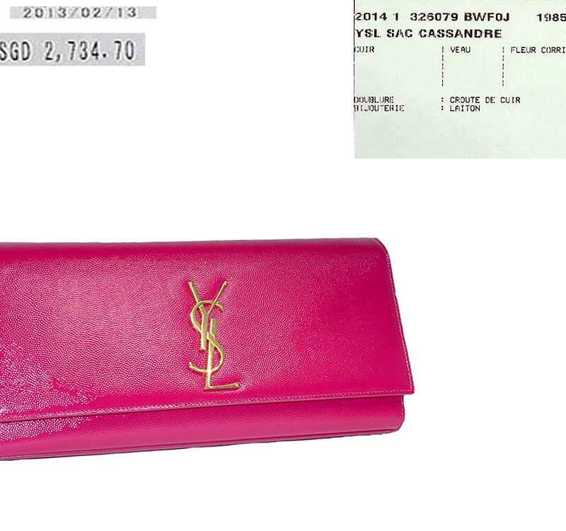 YSL Cassandre Shine Calf Leather Clutch-0