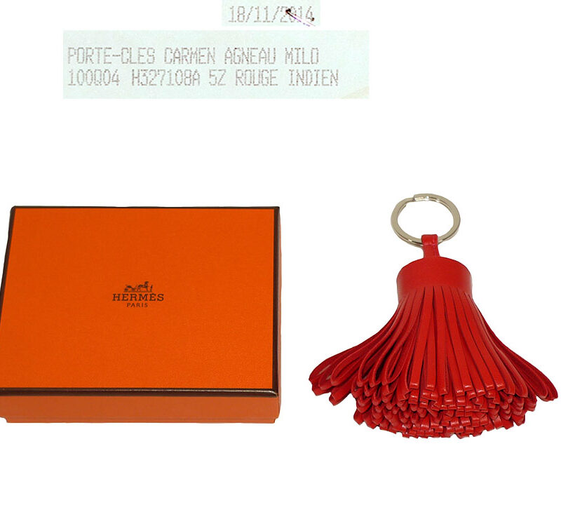 Hermes Carmen Rouge Indien Bag Charm/ Key Holder-0