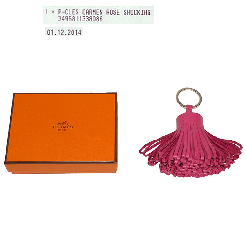 Hermes Carmen Shocking Pink Bag Charm / Key Holder-0