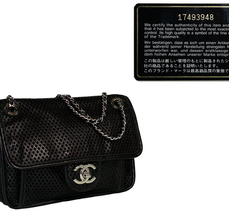 Chanel 2013 Spring 17493948 Black Perforated Mesh Soft Calf Small Tote -0