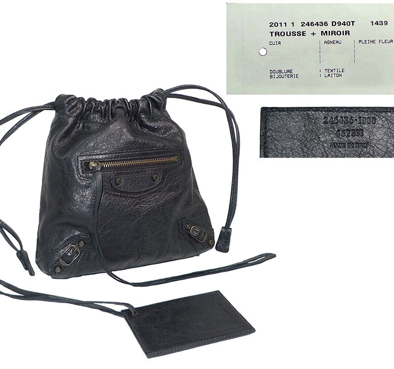 Balenciaga 246435 Black Move On Drawstring / Wrist Pouch-0