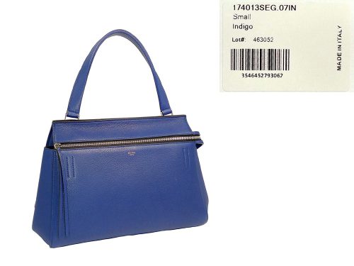 Celine 174013 Indigo Royal Blue Calfskin Small Edge Shopping Tote -0
