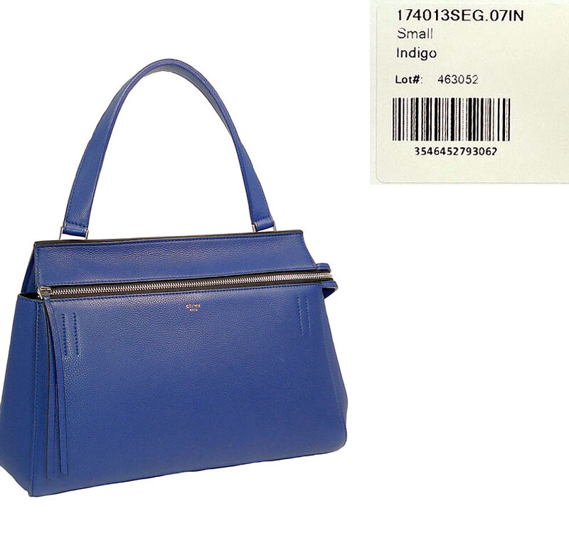 Celine 174013 Indigo Royal Blue Calfskin Small Edge Shopping Tote -0