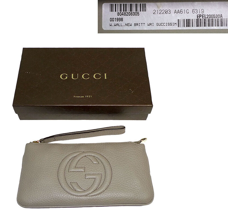 Gucci 295840 New Britt Grey Calf Wrist Pouch-0