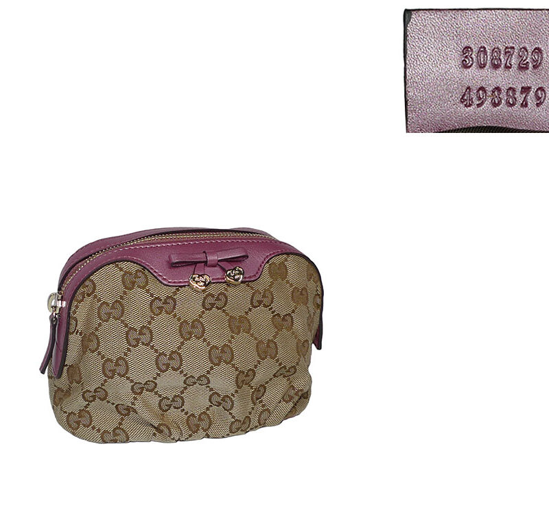 Gucci 308729 Cherry Metallic Cosmetic Pouch-0