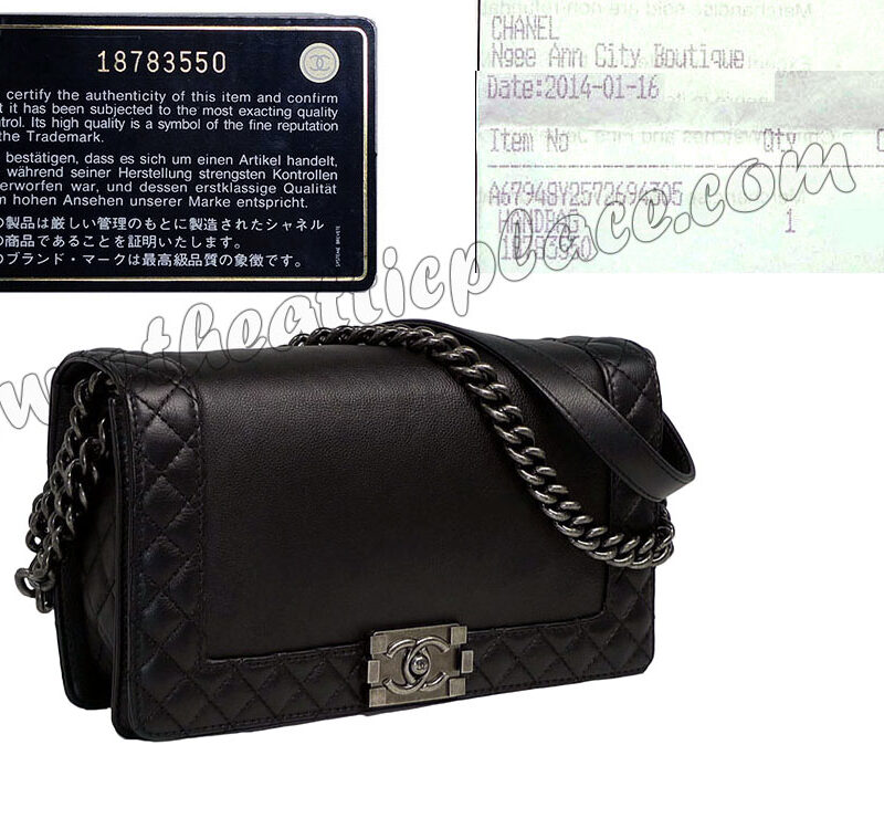 Chanel 18783550 Le Boy Flap Black Original Lambskin 28cm in New Medium Size Mat Ruthenium Hardware-0