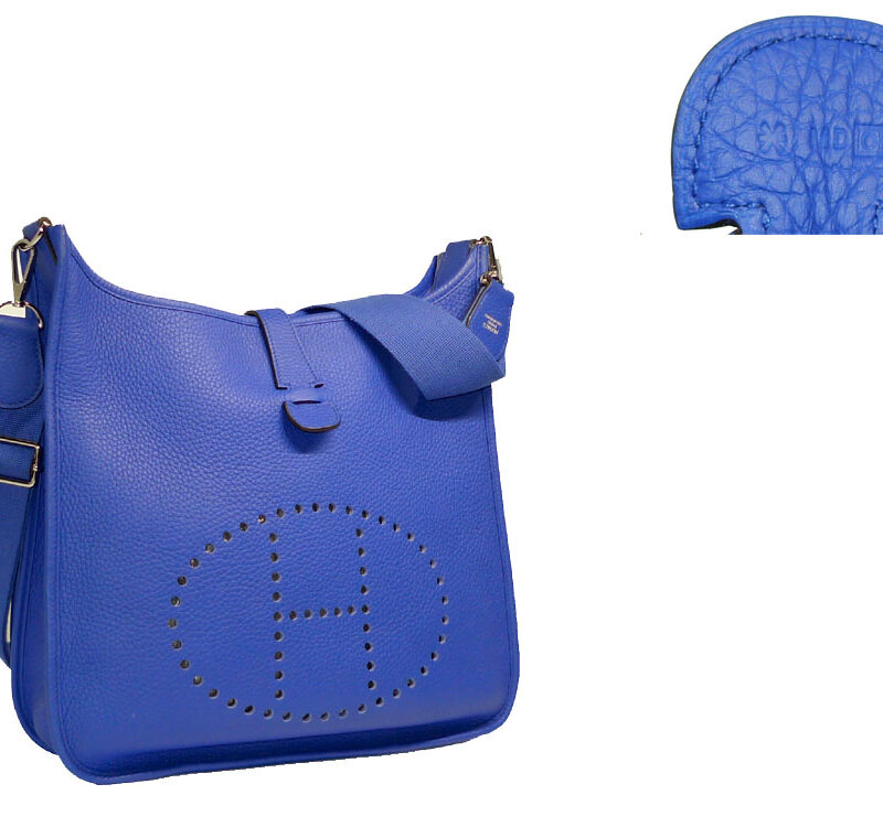 Hermes Evelyne MM III 33cm Electric Blue O Stamp Messenger Bag-0