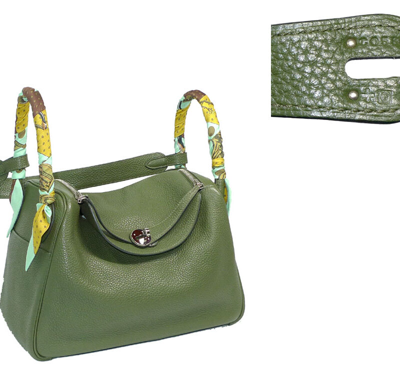 Hermes Lindy 30 Canopee Green Clemence Q Stamp PHW-0