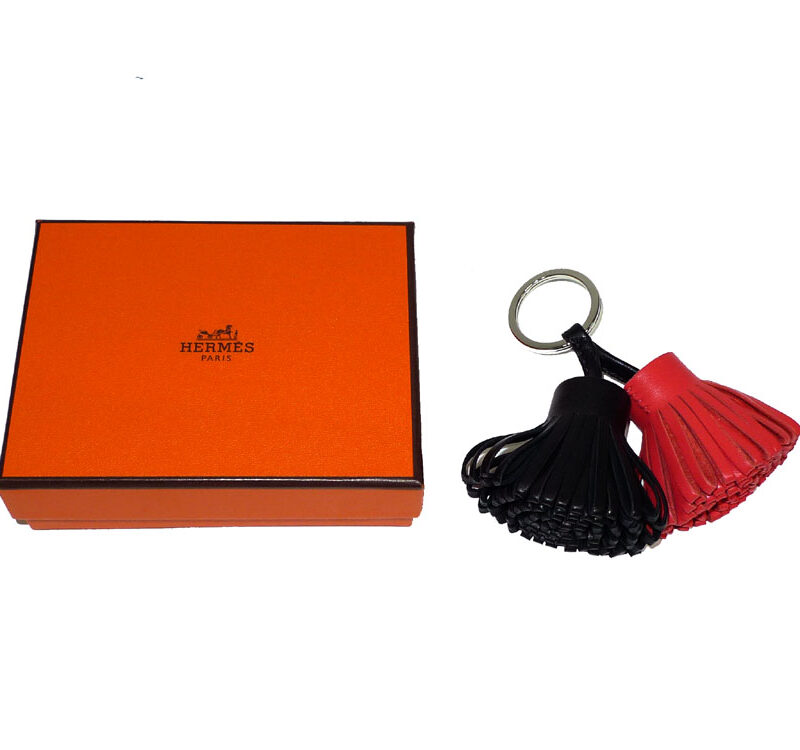 Hermes Carmen Duo Black / Rose Jaipur Bag Charm -0