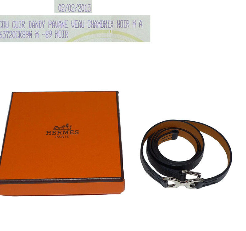 Hermes Black O Stamp Dandy Pavane Tour D Cou Medium Size Bracelet -0