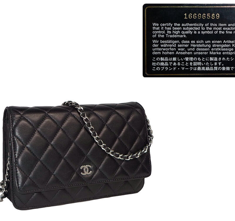 Chanel 16696589 Black Lambskin Wallet on Chain Silver Hardware-0