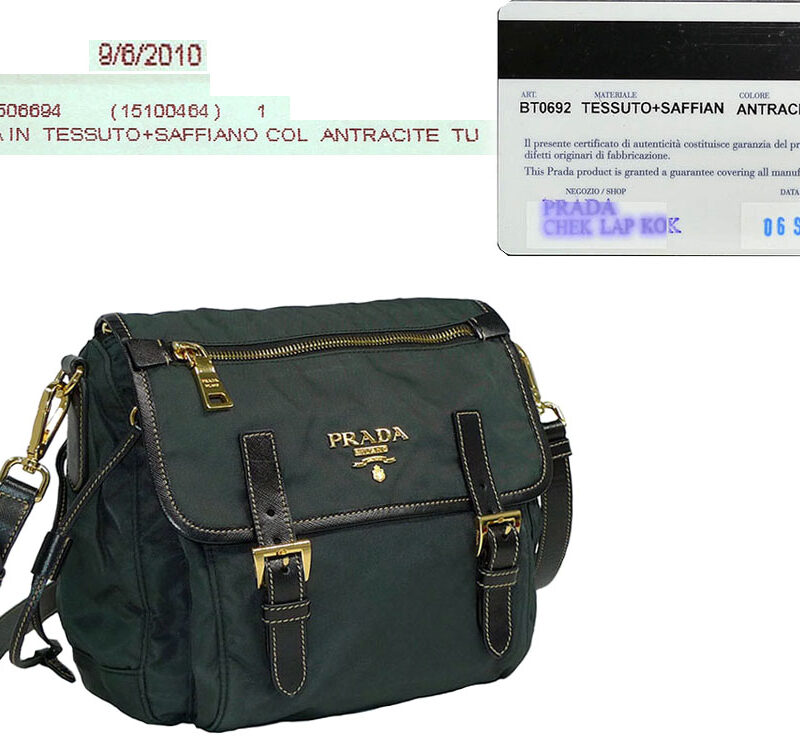 Prada BT0692 Tessuto Saffiano Antracite Messenger Bag-0
