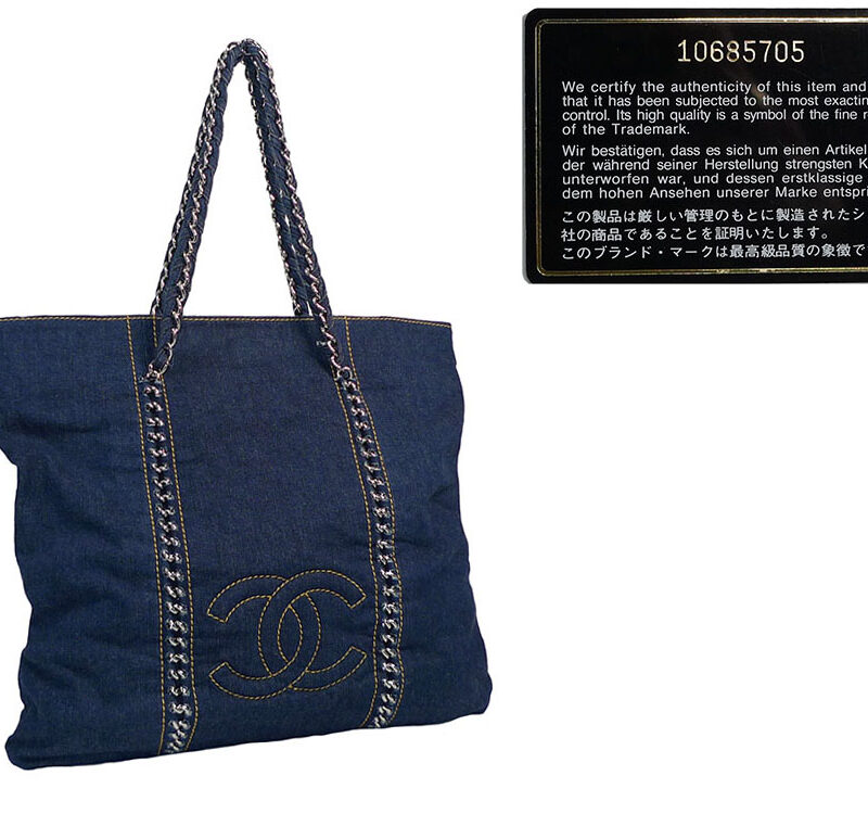 Chanel 10685705 Blue Denim Luxe Ligne Shpg Tote-0