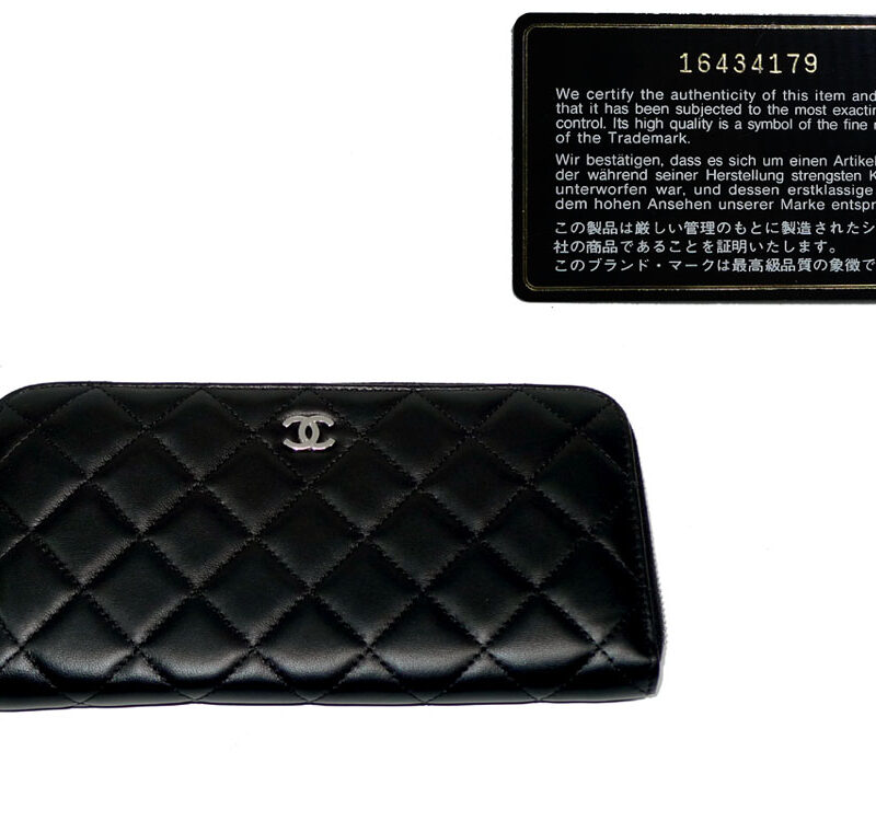 Chanel 16434179 Black Lambskin 8 Card Zipped Long Wallet Gold Hardware-0