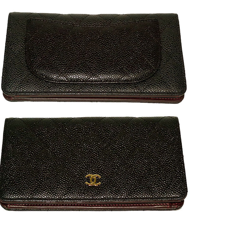 Chanel 19536909 Black Caviar 8 Cards Long Wallet Gold Hardware-0