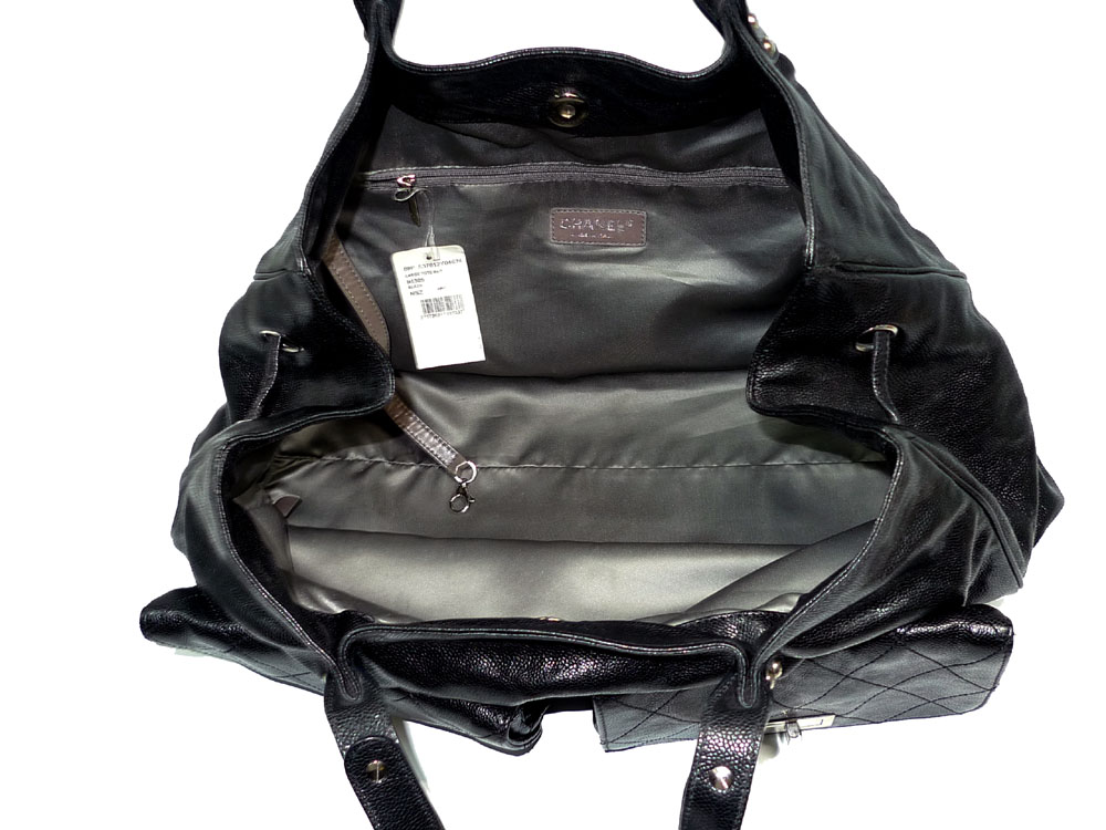 Chanel 12116905 Black Glaced Reissue A37612Y with 2 Pockets Large Tote Bag-33796