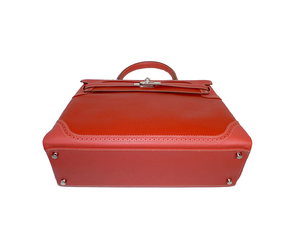 Hermes Kelly Ghillies 35cm R Stamp Veau Grain DH Sanguine Color Palladium Hardware-33937
