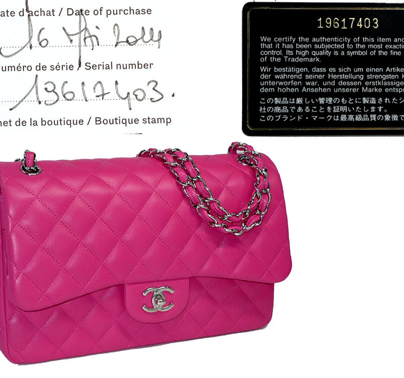 NEW !! Chanel 19617403 Fuschia Lambskin Jumbo Double Flap with Silver Hardware-0
