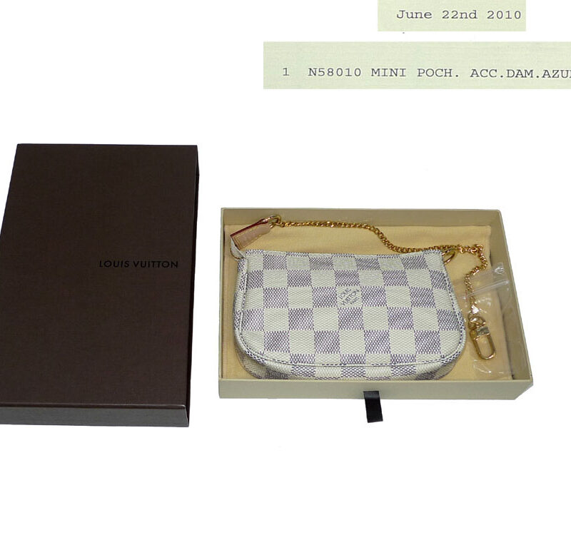 Louis Vuitton N58010 Damier Azur Mini Accessories Pouch -0