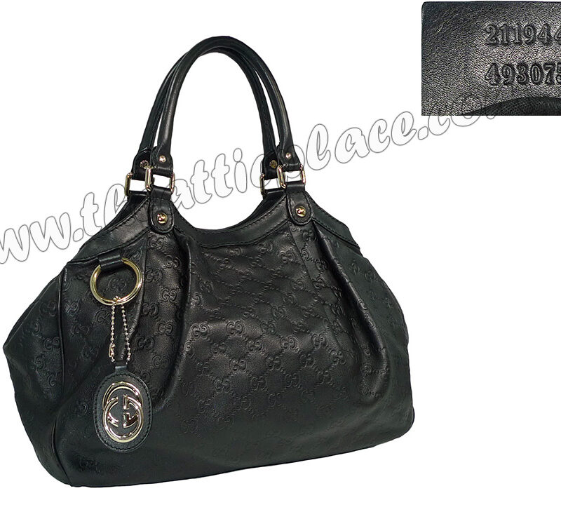 Gucci 211944 Black Guccissima Sukey Tote-0