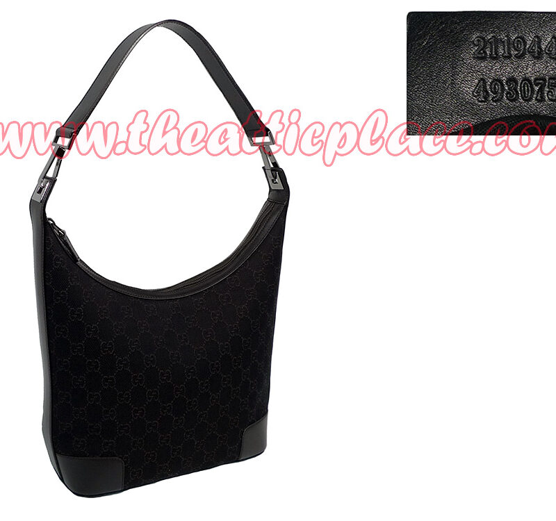Gucci 143744 Denim Black GG Hobo Bag-0