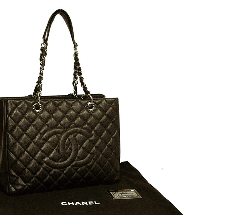 Chanel 19578570 Black Caviar with "31 Rue Cambon "on Silver Hardware Grand Shopping Tote -0