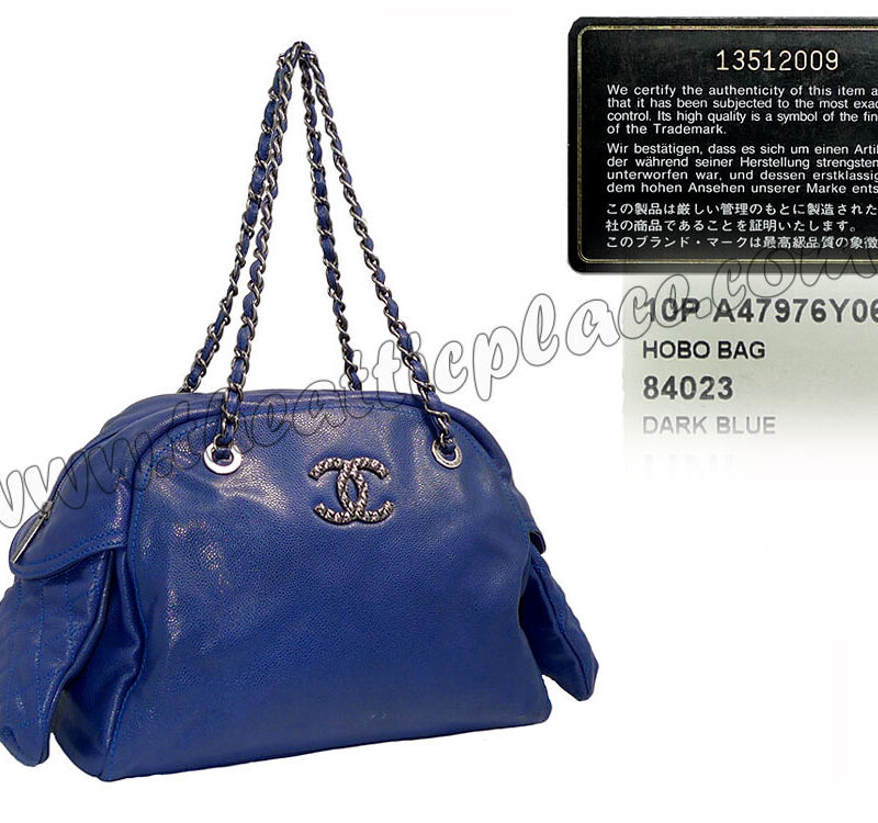 Chanel 13512009 Blue Caviar Boston w 2 Zips at Side MSHW-0