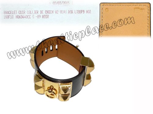 Hermes CDC Black Box Leather T Stamp S Size Gold Hardware-0