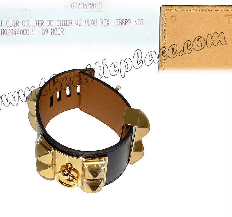 Hermes CDC Black Box Leather T Stamp S Size Gold Hardware-0