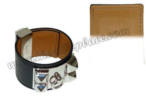 Hermes CDC P Stamp Black S Size Unisex Bracelet -0