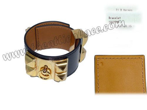 Hermes CDC Black R Stamp Gold Hardware S Size-0