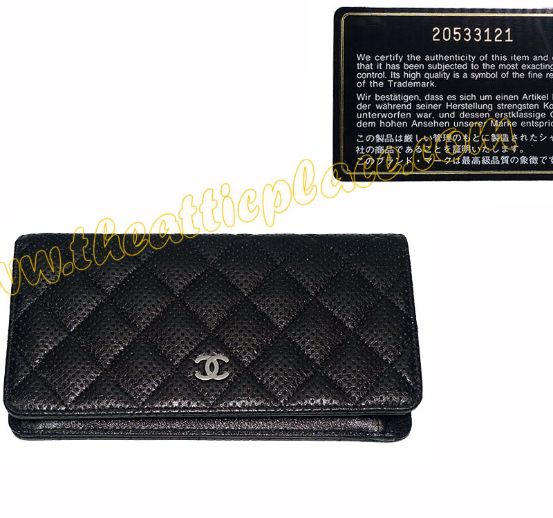 Chanel 20533121 Black Perforated L Yen Long Wallet A31509Y-0