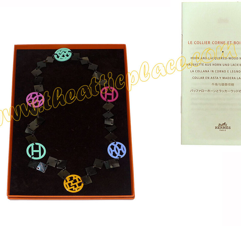 Hermes Collier Hava Corne De Buffle Art Deco Multicolor Necklace -0