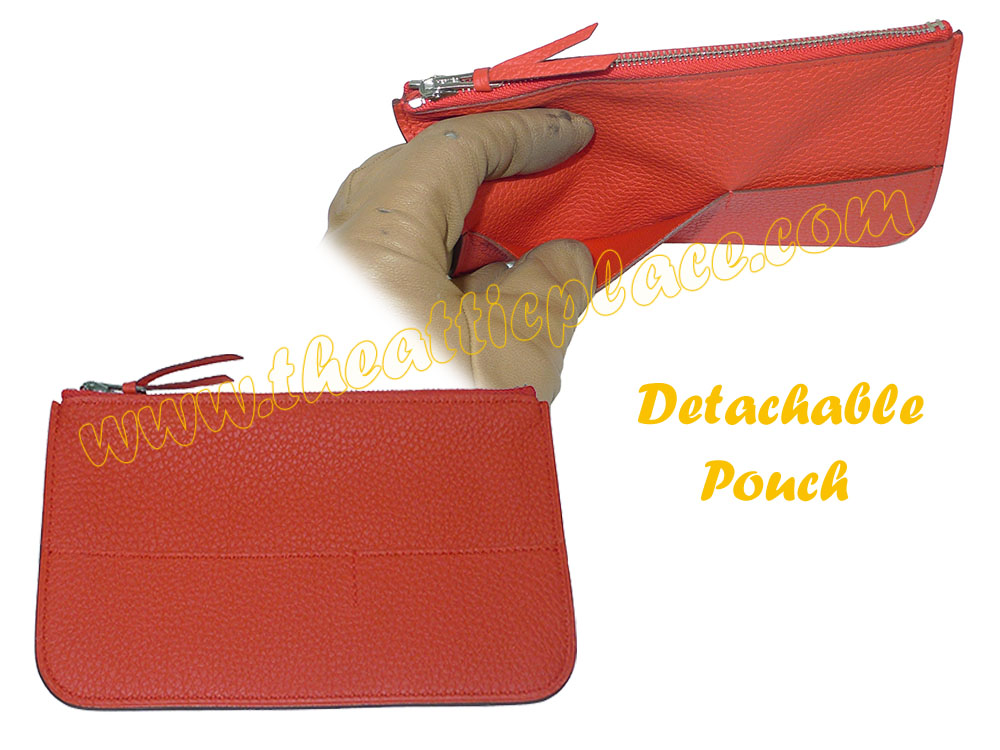 Hermes Rouge Pivoine R Stamp Togo Leather Dogon Duo Wallet with removable zippered change pouch-35051
