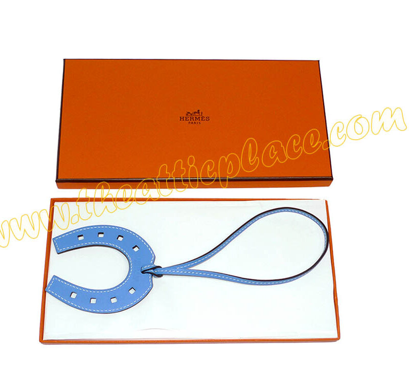 Hermes horseshoes Bag Charm Sac Paddock Bleu Paradis-0