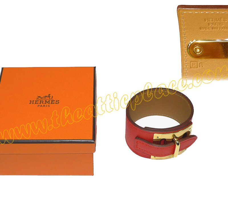 Hermes Kelly Dog Intense Capuccine Leather Bracelet -0