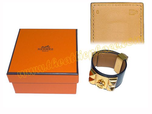 Hermes CDC Black R Stamp Gold Hardware S Size-0