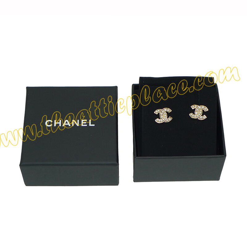 Chanel Earring A88255Y Double C Small Glass Pearls Gold Hardware-0