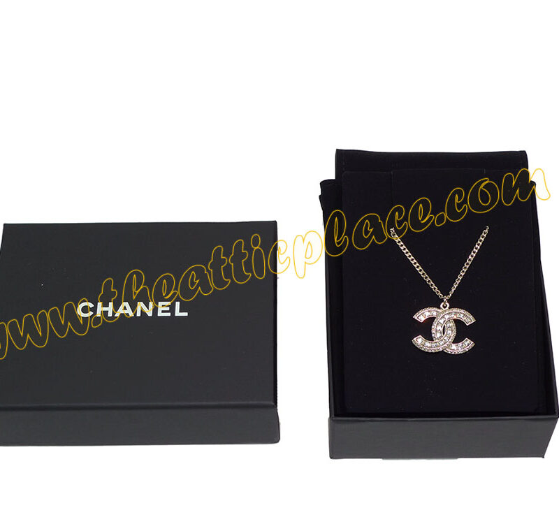Chanel A86983Y CC Signature Crystal Gold Hardware Necklace-0
