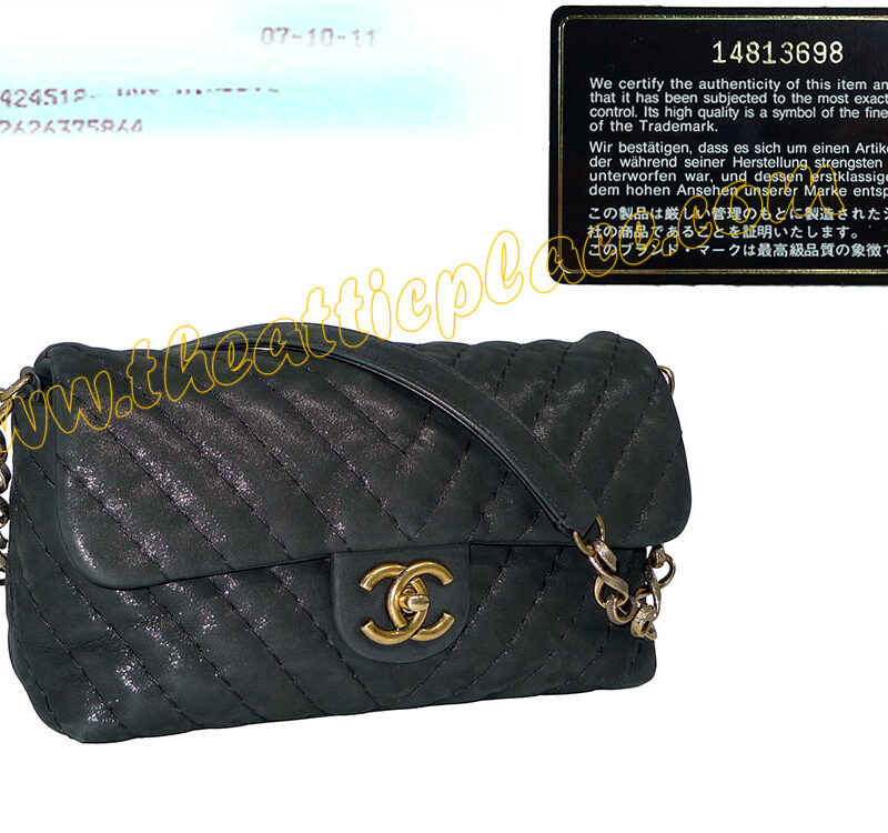 Chanel 14813698 Black Satin Coated Leather Single Flap Antique Rose Gold Hardware shoulder bag-0
