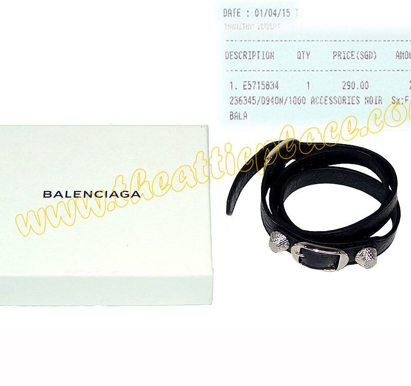 Balenciaga 235345 Black Giant Double Tour Bracelet-0