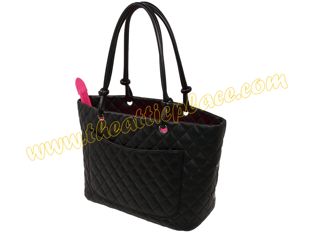 Chanel 13607375 Quilted Cambon Black/ Black Large Shopping Tote-35147