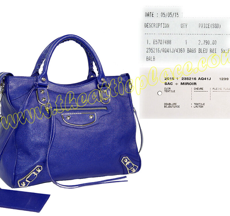 Balenciaga 235216 Blue Roi Giant Velo 12 leather tote-0