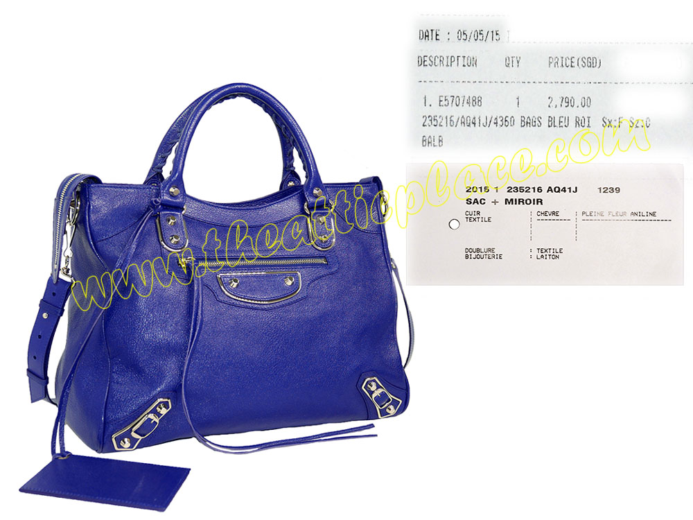 Balenciaga 235216 Blue Roi Giant Velo 12 leather tote-0