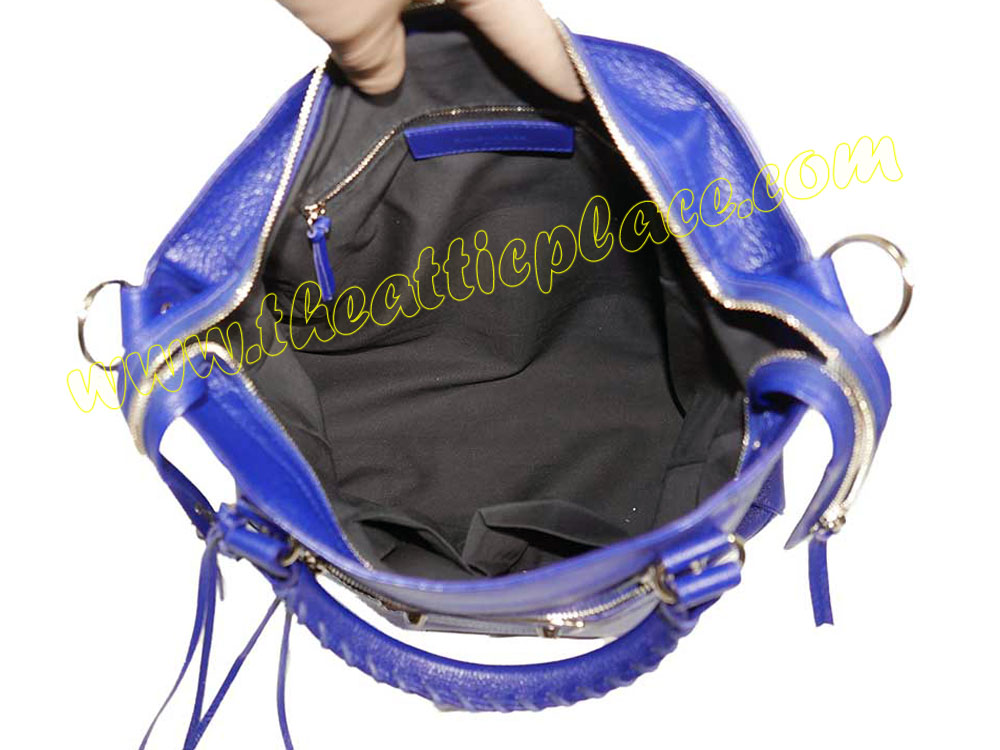 Balenciaga 235216 Blue Roi Giant Velo 12 leather tote-35285