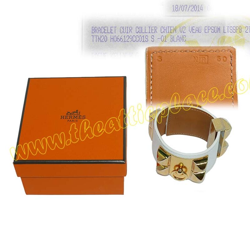 Hermes CDC White Epsom Gold Hardware R Stamp S Size-0
