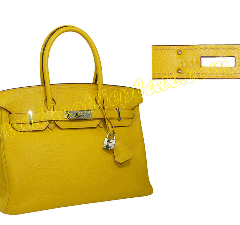 Hermes Birkin 30 Soleil Clemence M Stamp Palladium Hardware -0