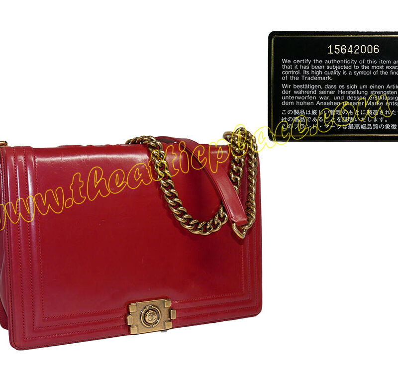 Chanel 15642006 Red Calf Boy Gold Hardware Large Size-0